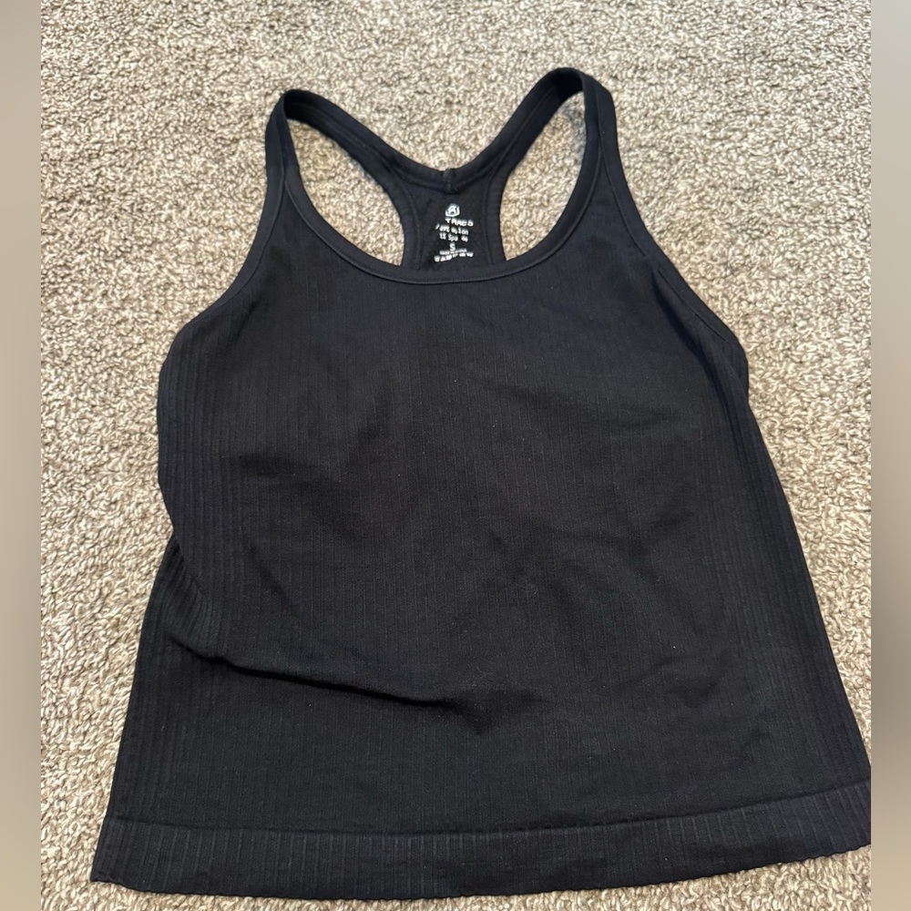 ATTRACO Women Ribbed Workout Crop Tops with Built in Bra Yoga Racerback Tank Top